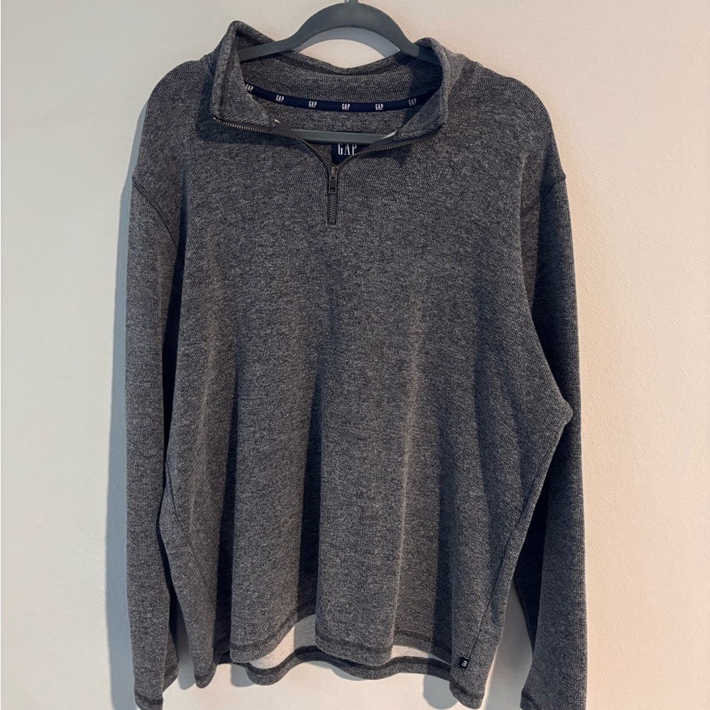 GAP Men's Dark Heather Gray Half-Zip Pullover